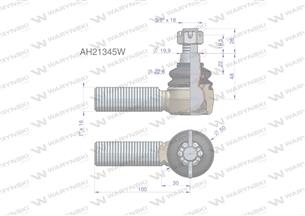 Przegub kierowniczy 100mm - 1" AH21345 targańca WARYŃSKI