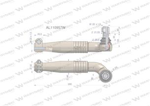 Przegub kierowniczy lewy 285mm- M22x1,5 AL110957 WARYŃSKI