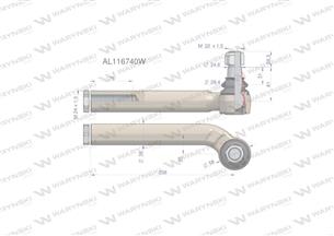 Przegub kierowniczy lewy 258mm- 24x1,5 AL116740 WARYŃSKI