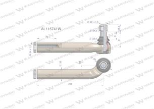 Przegub kierowniczy prawy 258mm- M24x1,5 AL116741 WARYŃSKI