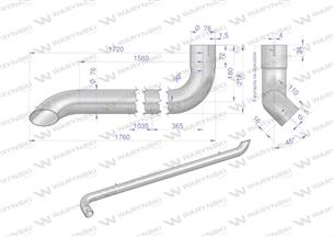 Tłumik rura wydechu inox AL164277 John Deere WARYŃSKI