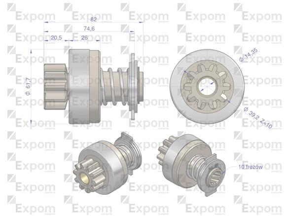 Zespół sprzęgający rozrusznika ( Typ Iskra ) MSX 602, 16.902.382 EXPOM KWIDZYN eu