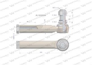 Przegub kierowniczy 225mm- M28x1,5 AL160203 WARYŃSKI