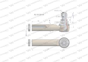 Przegub kierowniczy 175mm- M24x1,5 AL161301 WARYŃSKI