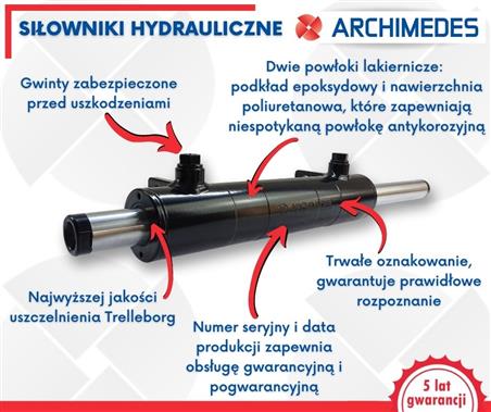 Cylinder hydrauliczny - siłownik jednostronny pomocniczy do Zetor SMN.50.250, 701180451 ARCHIMEDES-97650