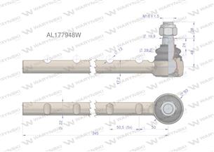 Przegub kierowniczy 345mm AL177948 WARYŃSKI