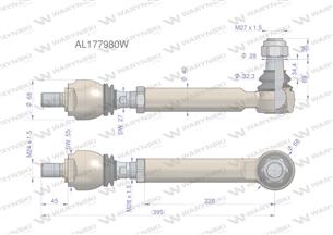 Drążek kierowniczy lewy 395mm AL177980 WARYŃSKI