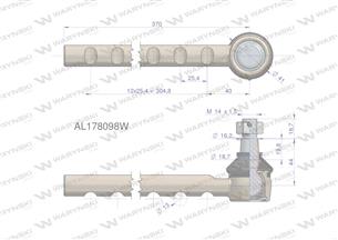 Przegub kierowniczy 370mm AL178098 WARYŃSKI