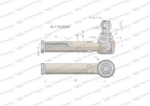Przegub kierowniczy 195mm- M24x1,5 AL178288 WARYŃSKI