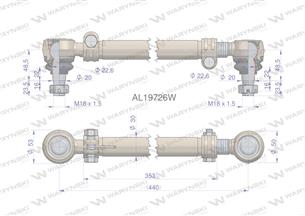 Drążek kierowniczy 440mm AL19726 WARYŃSKI