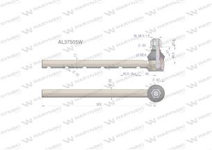 Przegub kierowniczy 322mm AL37505 WARYŃSKI