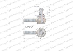 Przegub kierowniczy 115mm- M24x1,5 AL37523 WARYŃSKI