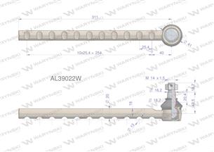 Przegub kierowniczy 311mm AL39022 WARYŃSKI