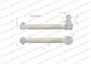 Przegub kierowniczy 284mm- M18x1,5 AL39319 WARYŃSKI