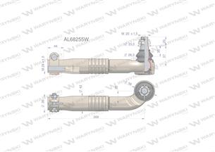 Przegub kierowniczy prawy 269mm- M28x1,5 AL68255 WARYŃSKI