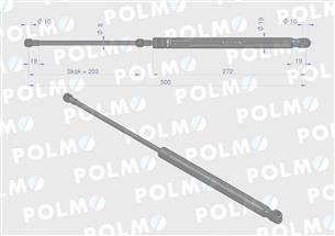 Siłownik szyby przedniej L max. 500mm AL78986P JOHN DEERE POLMO