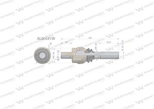 Przegub kierowniczy 180mm- M20x1,5 M22x1,5 AL80541 WARYŃSKI