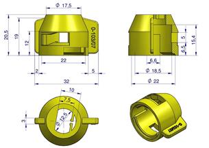 Kołpak żółty 0-103/07 do dyszy szczelinowej Opryskiwacz