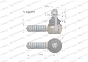 Przegub kierowniczy 114,5mm - 1" AR63590 WARYŃSKI