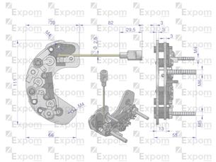 Prostownik diody alternatora AX230000, EX260000 AX260000EX C-330 C-360 Nowy Typ EXPOM KWIDZYN eu AX230006EX