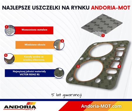 Komplet - zestaw uszczelek głowicy Ursus C-330 ANDORIA - MOT