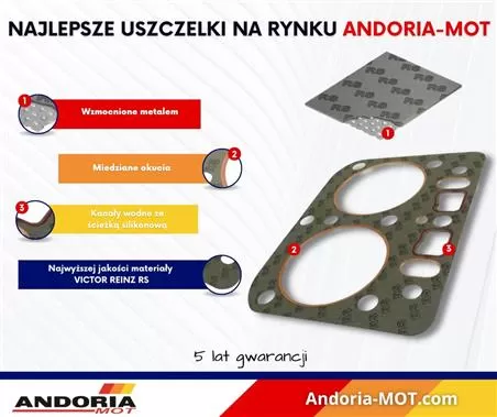 Komplet - zestaw uszczelek głowicy Ursus MF3 ANDORIA - MOT