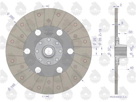 Tarcza sprzęgła napędu ciągnika I stopnia C-360-3P PREMIUM ORYGINAŁ URSUS