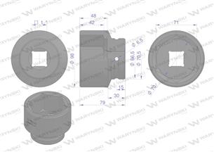 Nasadka udarowa 1" sześciokątna 70mm Waryński