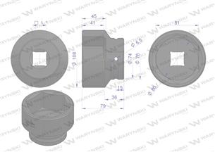 Nasadka udarowa 1" sześciokątna 80mm Waryński