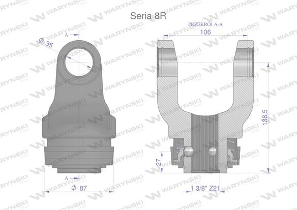 Widłak z pierścieniem 1 3/8 Z21 - 35X106 Seria 8R CE2020 Waryński