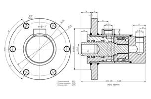 Cylinder ładowacza obrotu CJ5F80/45/320DGw Troll