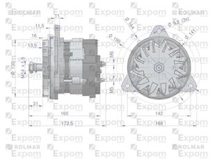 Alternator mocowany na sprężarkę EX-241020 MF3 Nowy Typ EXPOM KWIDZYN eu EX241020EX