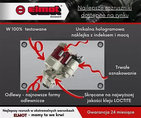 Rozrusznik z reduktorem typu Magneton Claas Fiat 9142744 ELMOT