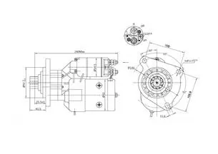 Rozrusznik z reduktorem typu Magneton MF3 Massey Ferguson Elmot C360-3P