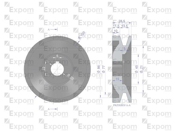 Koło pasowe alternatora EX257000 A120 Bizon EXPOM KWIDZYN eu EX-255209EX