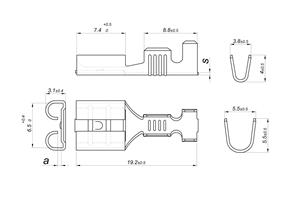 Nasadka nasuwka F-2.5 żeńska cynowana 6,3x0,81,0-2,5 GB0,38 L19,2 ( sprzedawana po 300 szt ) ELMOT widoczna cena za 1 sztukę f-2