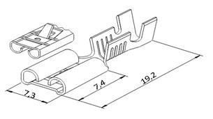 Nasadka nasuwka F-2.5 żeńska z zaczepem   FZ 6,3x0,8 1,0-2,5 GB0,35 L19,2 ( sprzedawana po 300 szt ) ELMOT-103548