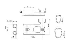 Nasadka nasuwka kątowa H-2.5 6,3x0,8 1,0-2,5 GB0,38 L13,5 ( sprzedawana po 250 szt ) ELMOT-100046