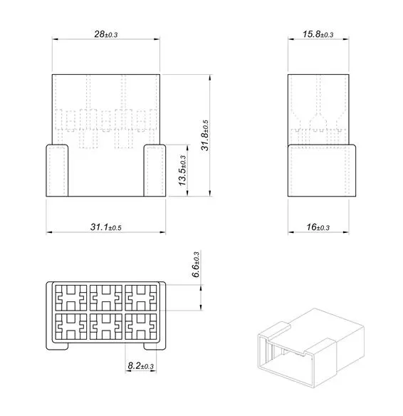 Obudowa konektorowa OWD MC 6,3 V2 6P ( sprzedawana po 10 szt) ELMOT-103570