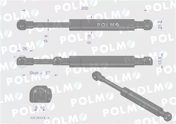 Siłownik drzwi New Holland 44910471 POLMO