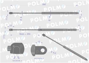 Siłownik podnoszenia maski New Holland 5166403 POLMO