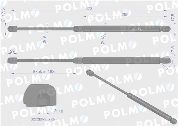 Siłownik drzwi New Holland 65498163 POLMO