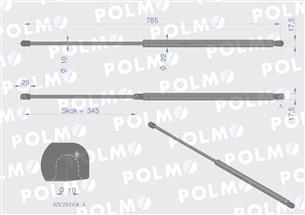 Siłownik podnoszenia maski John Deere RE63872 POLMO