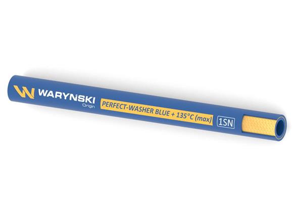 Wąż hydrauliczny do urządzeń myjących PERFECT-WASHER BLUE 135 stopni 1SN DN08 1-oplotowy 215 Bar Waryński (sprzedawany po 50m)-1