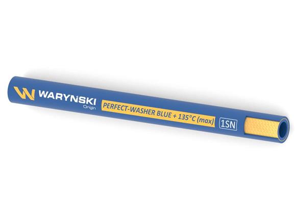 Wąż hydrauliczny do urządzeń myjących PERFECT-WASHER BLUE 135 stopni 1SN DN10 1-oplotowy 180 Bar Waryński (sprzedawany po 50m)-1