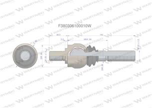 Przegub kierowniczy 180,5 mm - M20x1,5 M22x1,5 F380306100010 WARYŃSKI