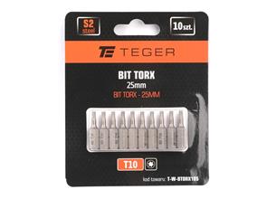 Bit TORX 25 mm/T10 (ZESTAW 10 SZT) / TEGER-190320