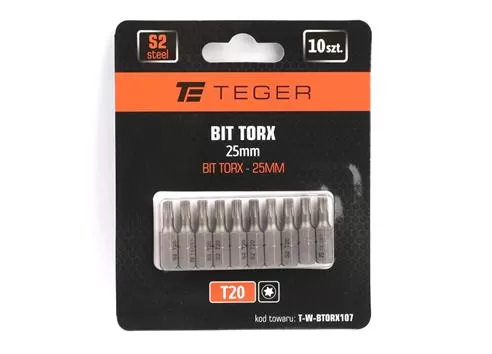 Bit TORX 25 mm/T20 (ZESTAW 10 SZT) / TEGER