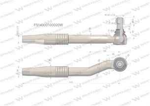 Przegub kierowniczy lewy 415mm- M22x1,5 F514300100020 WARYŃSKI