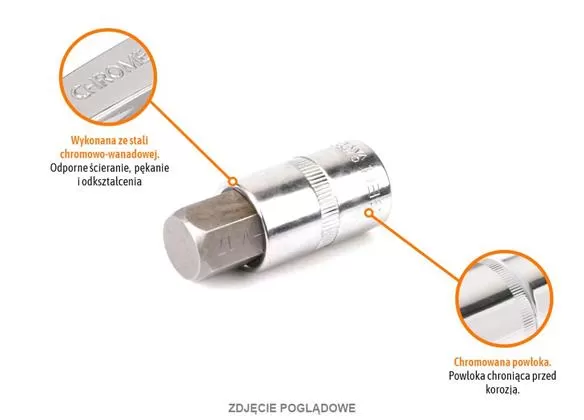 Klucz nasadowy 1/2" z bitem HEX 55 mm/H5 / TEGER